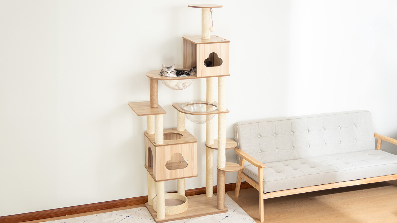 Amazon | PETTIFUL キャットタワー 木製 据え置き 大型 おしゃれ 高さ Amazon | PETTIFUL キャットタワー 木製 据え置き 大型 おしゃれ 高さ